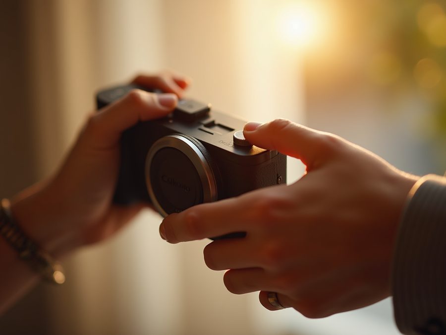 Adjusting the settings on a mirrorless camera
